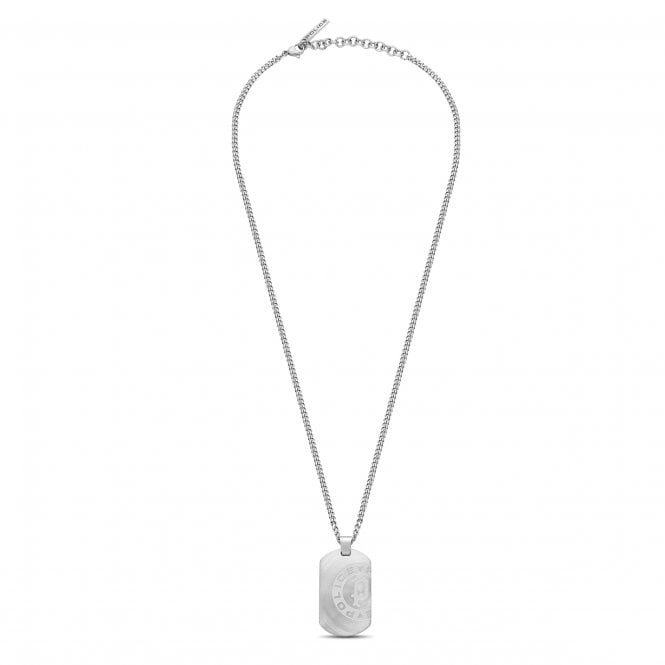 Police  Pontevedra Dog Tag Stainless Steel Chain Necklace 50cm + 5cm