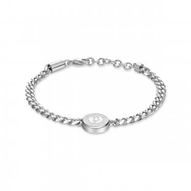 Police Pontevedra II Logo Coin Chain Bracelet 18.5cm