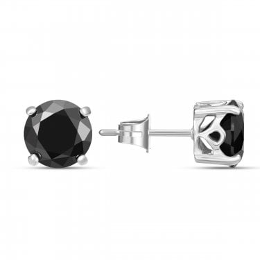 Police Soul Black CZ Stainless Steel Stud Earrings 0.8cm