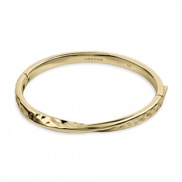 Radley Beaton Close Hammer Effect Gold Tone Bangle 17.5cm 