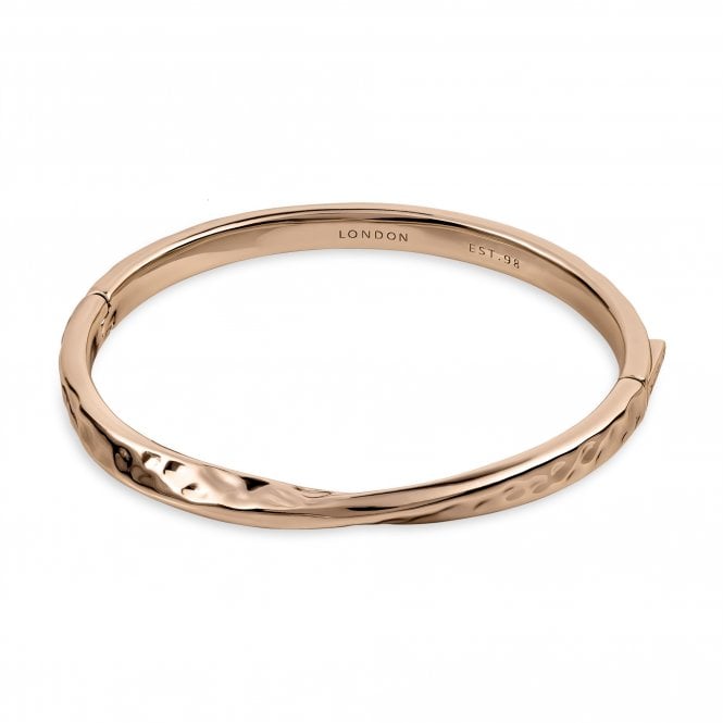 Radley  Beaton Close Hammer Effect Rose Gold Tone Bangle 17.5cm