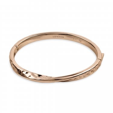 Radley Beaton Close Hammer Effect Rose Gold Tone Bangle 17.5cm