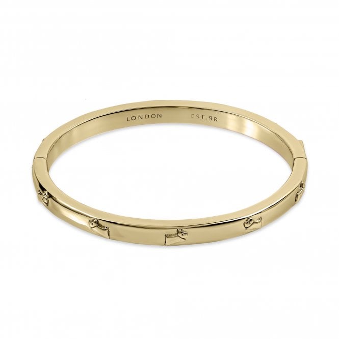 Radley  Cuba Street Dog Logo Gold Tone Bangle 17.5cm