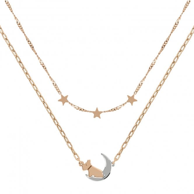 Radley  Dog in Moon Rose Gold Tone Necklace 45cm + 5cm 