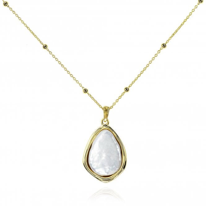 Radley  Freshwater Pearl Drop Charm Gold Tone Necklace 41cm + 5cm