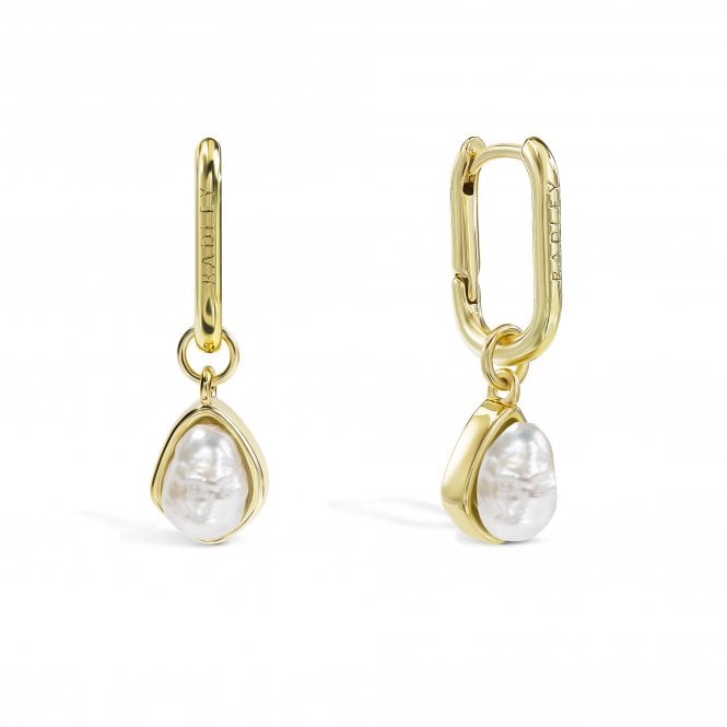 Radley  Freshwater Pearl Drop Hoop Earrings 1.7cm