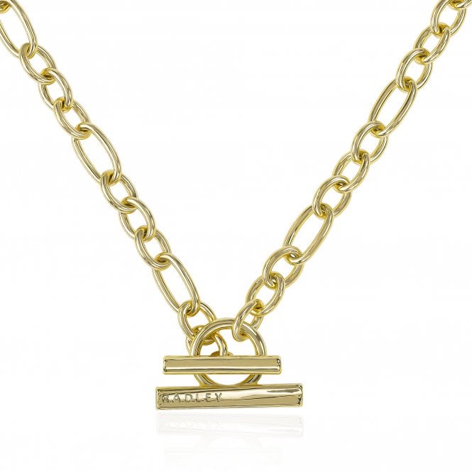 Radley  Gold Tone Chunky T-Bar Necklace 48cm