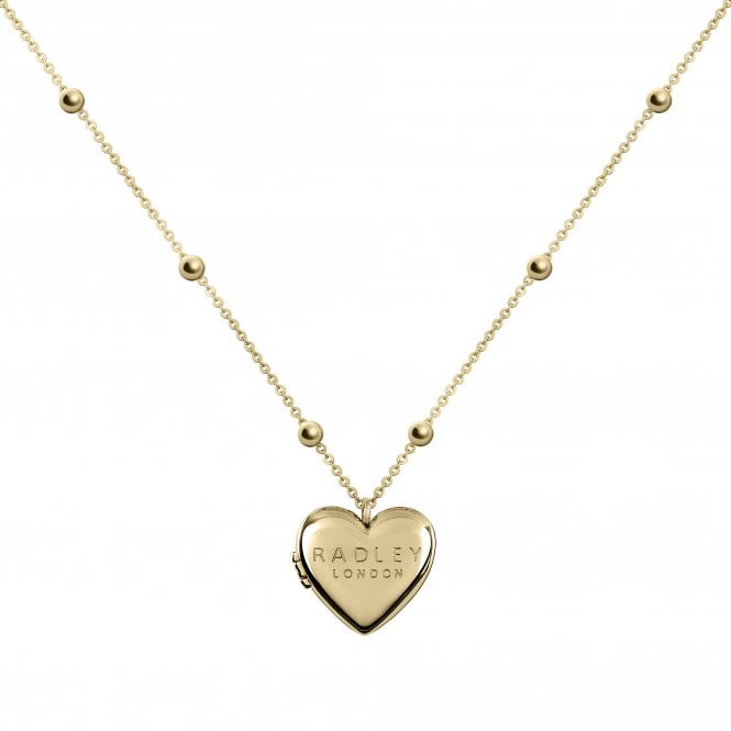 Radley  Gold Tone Heart Locket Necklace 51cm + 5cm