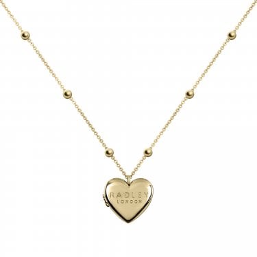 Radley Gold Tone Heart Locket Necklace 51cm + 5cm