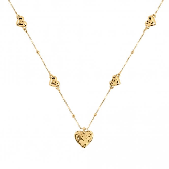 Radley  Heart Street Hammered Heart Gold Tone Necklace 46cm