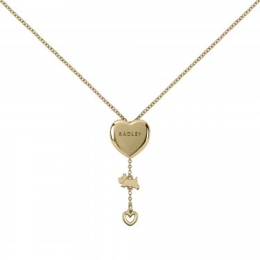 Radley Mews Heart Drop Style Gold Tone Necklace 46cm