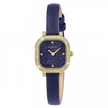Radley Navy Dial Crystal Navy Leather Strap Watch