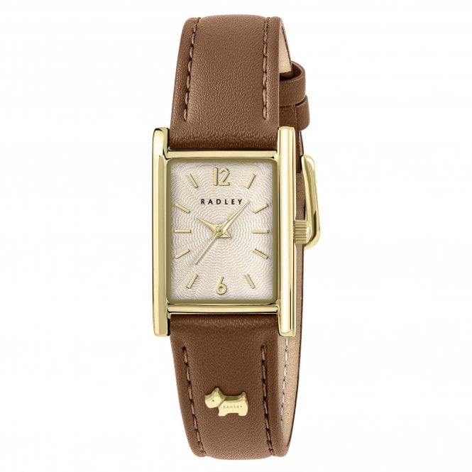 Radley  Rectangle Champagne Dial Brown Leather Strap 