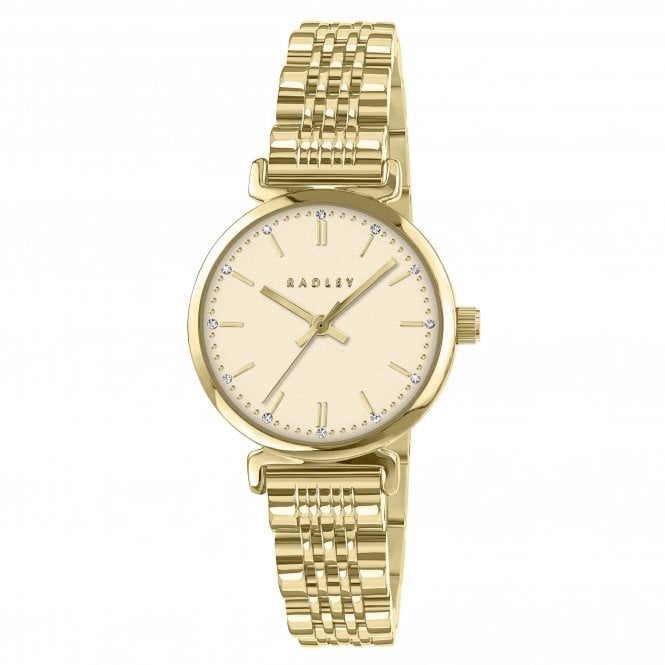Radley  Roman Crescent Champagne Dial Gold Tone Stainless Steel Watch