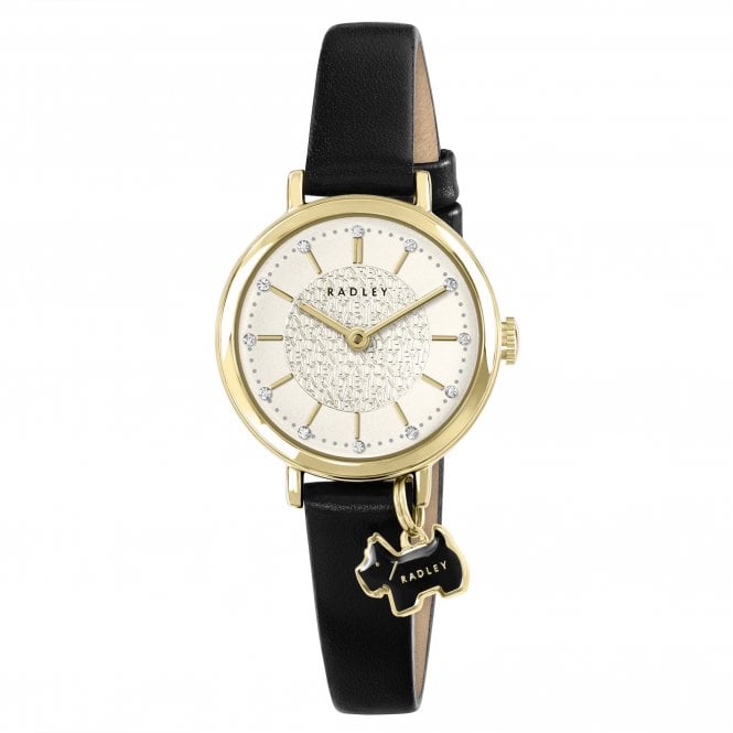 Radley  Selby Street Champagne Dial Black Leather Strap