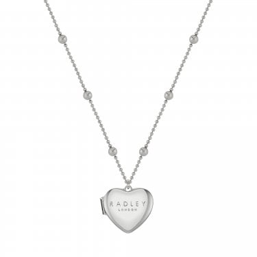 Radley Silver Tone Heart Locket Necklace 51cm + 5cm