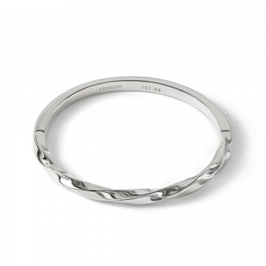 Radley Silver Tone Twisted Bangle 17.5cm