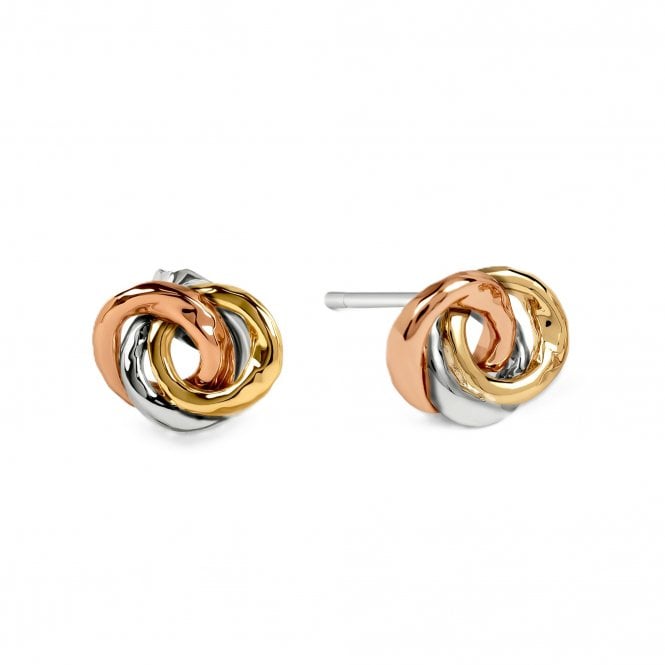 Radley  Three Ring Knot Tri Tone Stud Earrings 1cm