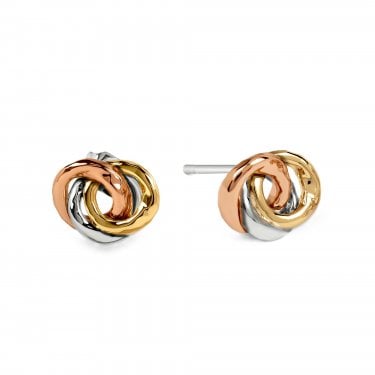 Radley Three Ring Knot Tri Tone Stud Earrings 1cm