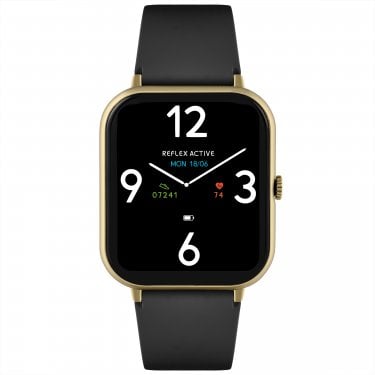 Reflex Active Series 23 Unisex Black & Gold Bluetooth Smartwatch