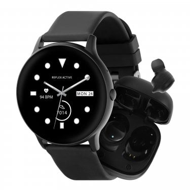Reflex Active Series 36 Unisex Black Bluetooth Smartwatch & Wireless Earbuds Set