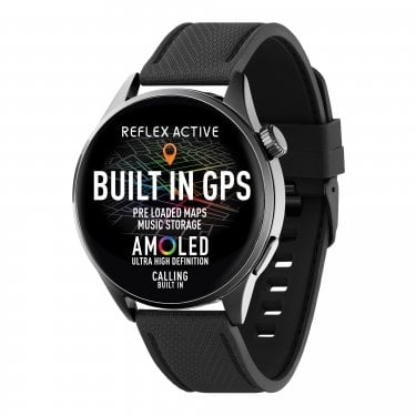 Reflex Active Series 45 Gents Amoled Black GPS Sports Bluetooth Smartwatch
