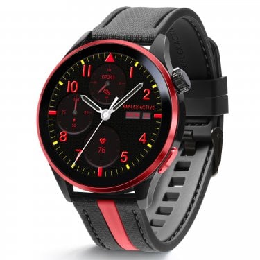 Reflex Active Series 54 Unisex Venture 400R Amoled Black & Red Bluetooth Smartwatch