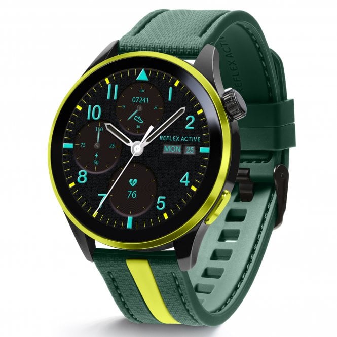 Reflex Active  Series 54 Unisex Venture 400R Amoled Green & Yellow Bluetooth Smartwatch