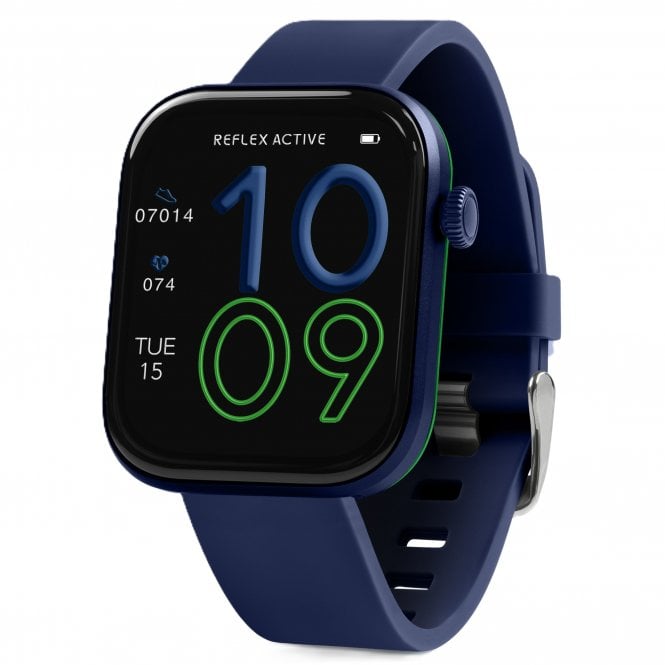 Reflex Active  Unisex Spectra 300 S Lite Amoled Navy Silicone Strap Bluetooth Smartwatch