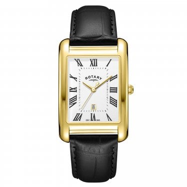 Rotary Gents Heritage Astoria White Dial Black Leather Strap Watch