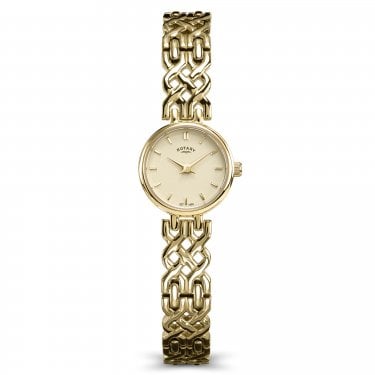Rotary Ladies 1895 Champagne Dial Gold Tone Watch