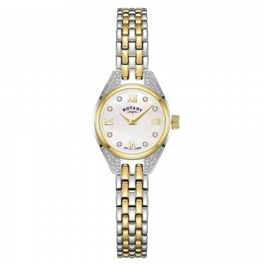 Rotary Ladies Cocktail Silver Dial Two Tone Stainless Steel Watch