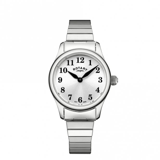 Rotary  Ladies Heritage Altera White Dial Stainless Steel Expandable Strap Watch