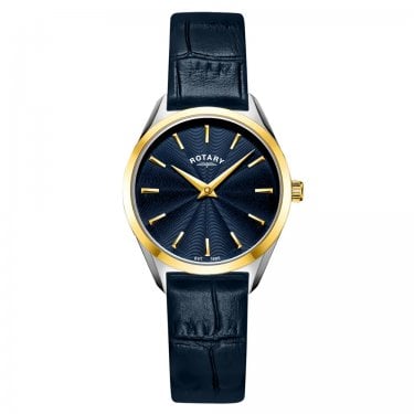 Rotary Ladies Ultra Slim Blue Dial Blue Leather Strap Watch