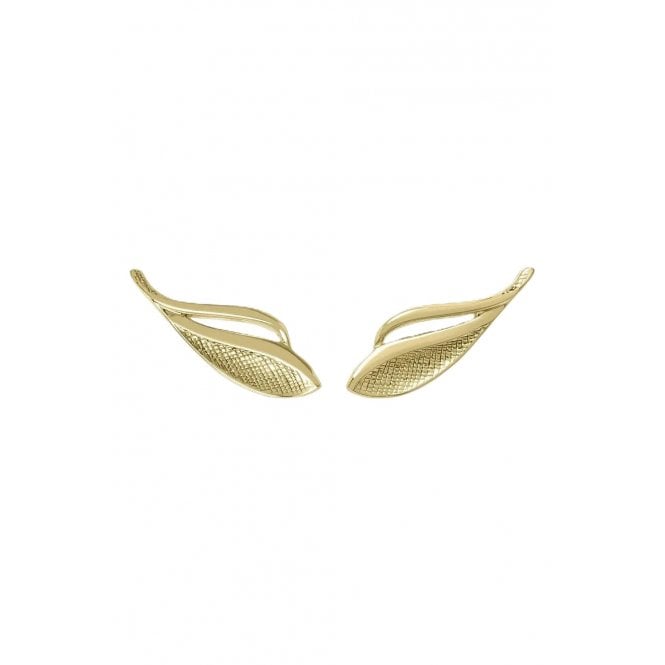 Sara Miller  Kew Leaf Gold Tone Stud Earrings 1 x 2cm