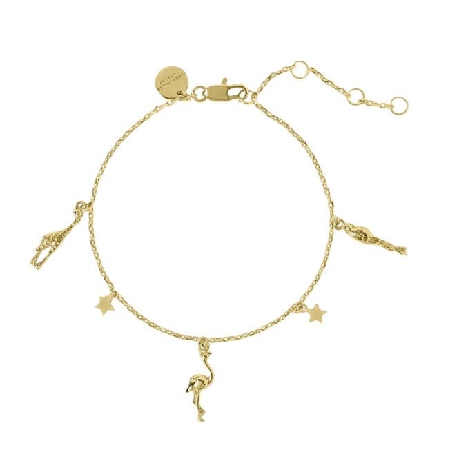 Sara Miller  Piccadilly Charm Gold Tone Bracelet 17cm 