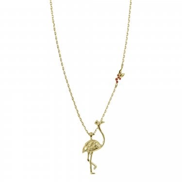 Sara Miller Piccadilly Flamingo Gold Tone Necklace