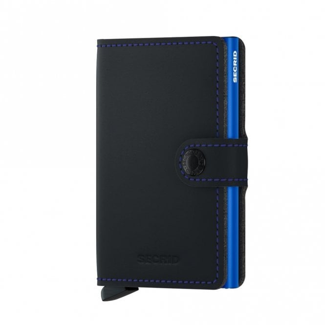 Secrid  Miniwallet Matte Black & Blue 65 x 102 x 21mm