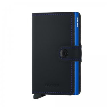 Secrid Miniwallet Matte Black & Blue 65 x 102 x 21mm