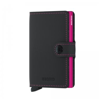 Secrid Miniwallet Matte Black & Fuchsia 65 x 102 x 21mm