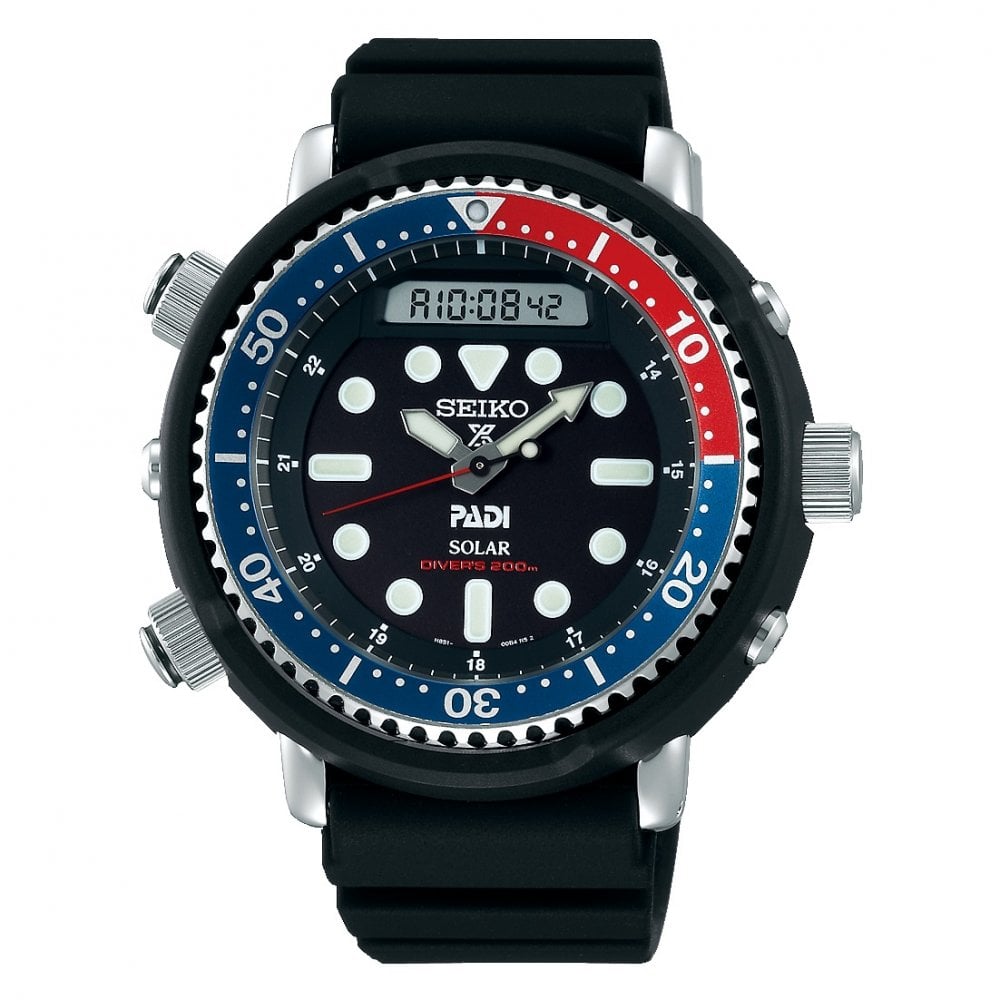 Seiko Men's Black Gents Prospex Padi 'Arnie' Solar Diver's Watch Medium