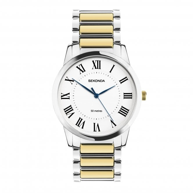 Sekonda  Gents Beaumount White Dial Two Tone Stainless Steel Watch