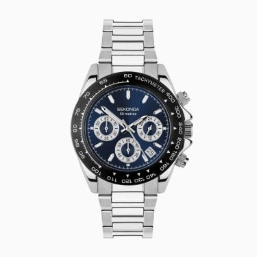 Sekonda Gents Circuit Blue Dial Chronograph Stainless Steel Watch