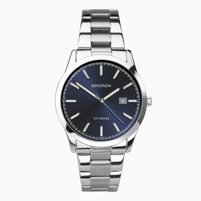 Sekonda  Gents Classic Blue Dial Stainless Steel Watch