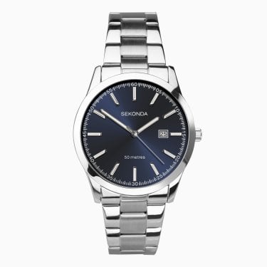 Sekonda Gents Classic Blue Dial Stainless Steel Watch