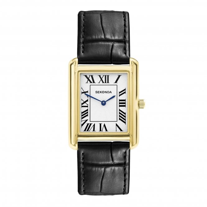 Sekonda  Gents Clement White Dial Black Leather Strap Watch