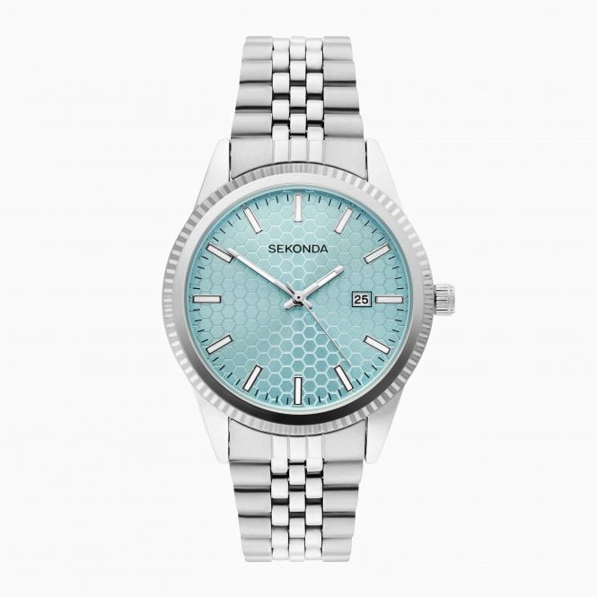 Sekonda  Gents King Ice Blue Dial Stainless Steel Watch