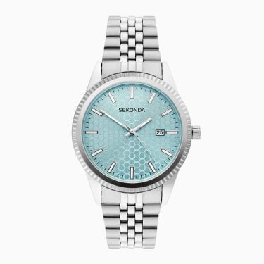 Sekonda Gents King Ice Blue Dial Stainless Steel Watch