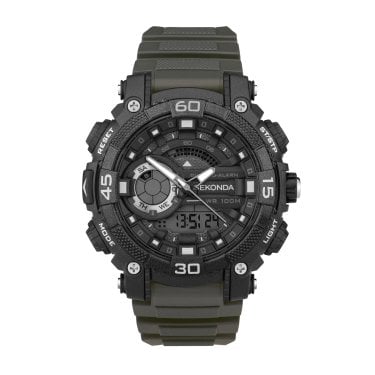 Sekonda Gents Malvern Grey Dial Digital Grey Plastic Strap Watch