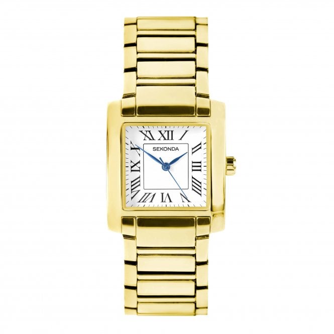 Sekonda  Gents Montreal White Dial Gold Tone Stainless Steel Watch
